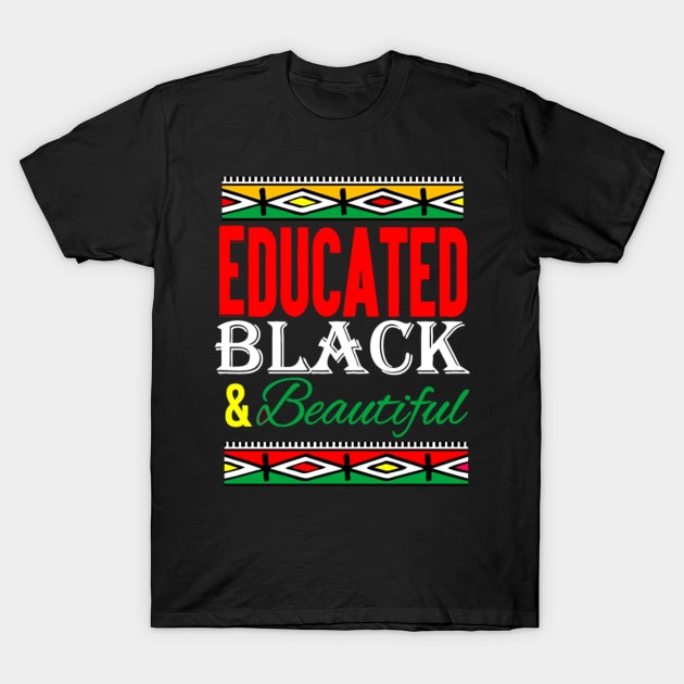 Educated Black T-Shirt by Corecustom